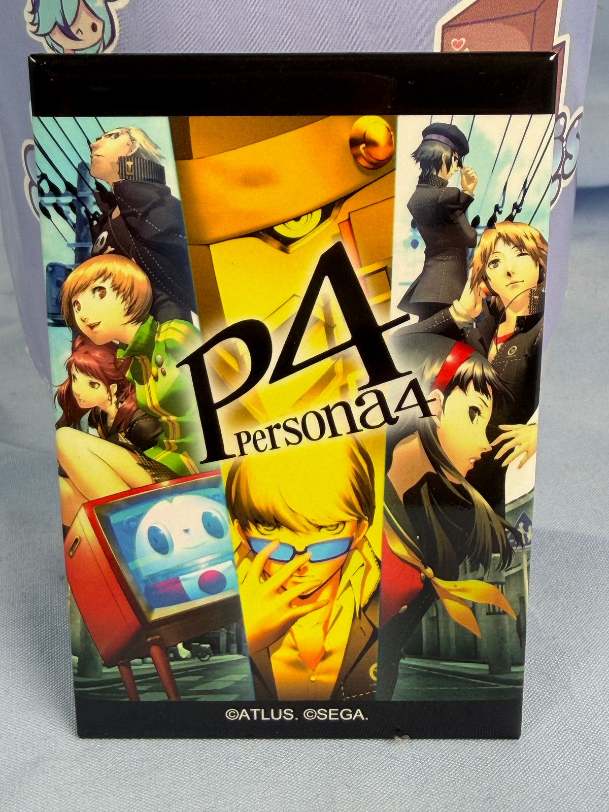 Persona 4 PS2 Boxart Square Can Badge Persona 30th Anniversary