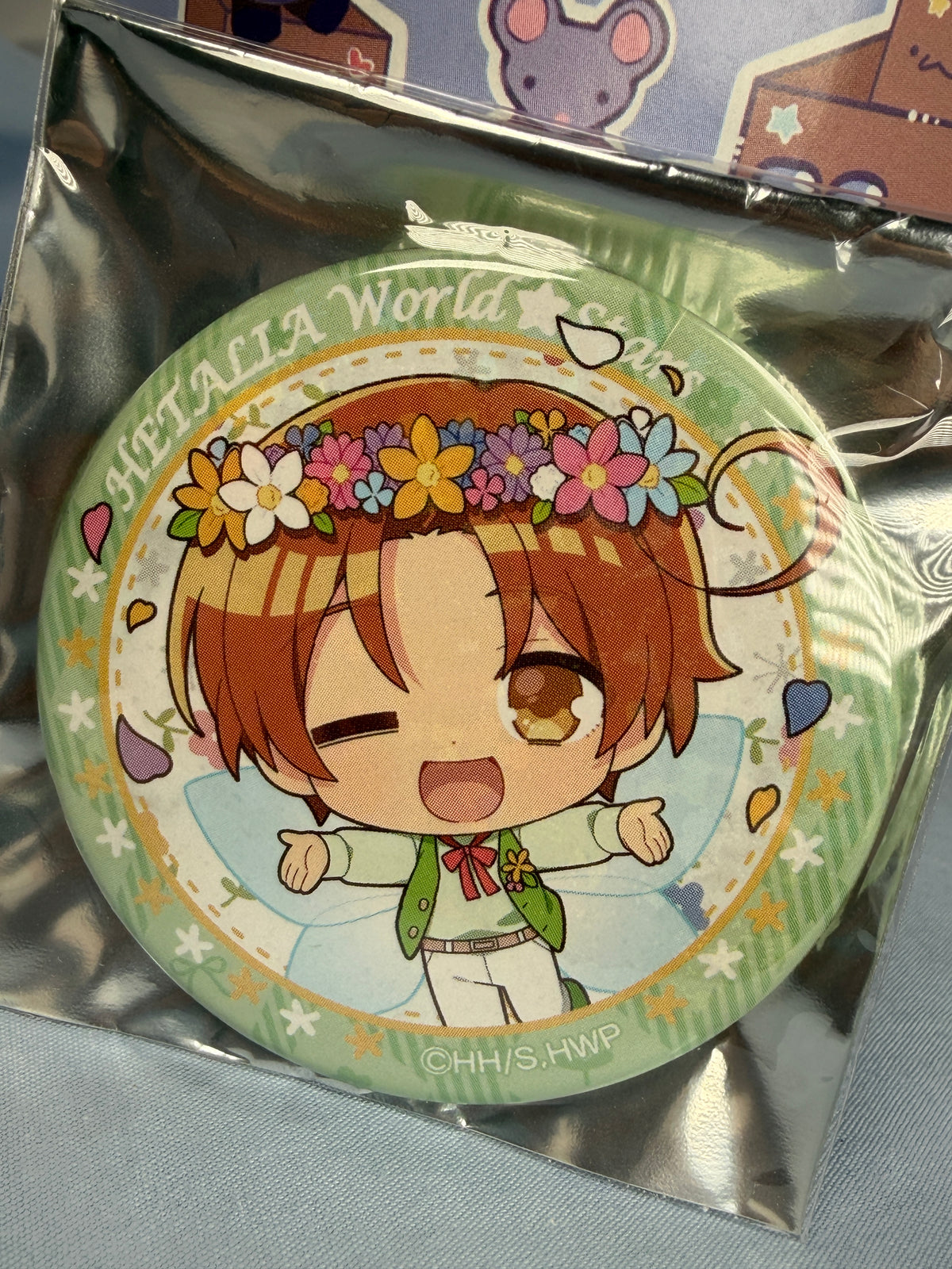 Italy Spring Fairy Holographic Can Badge Pin Hetalia World Stars