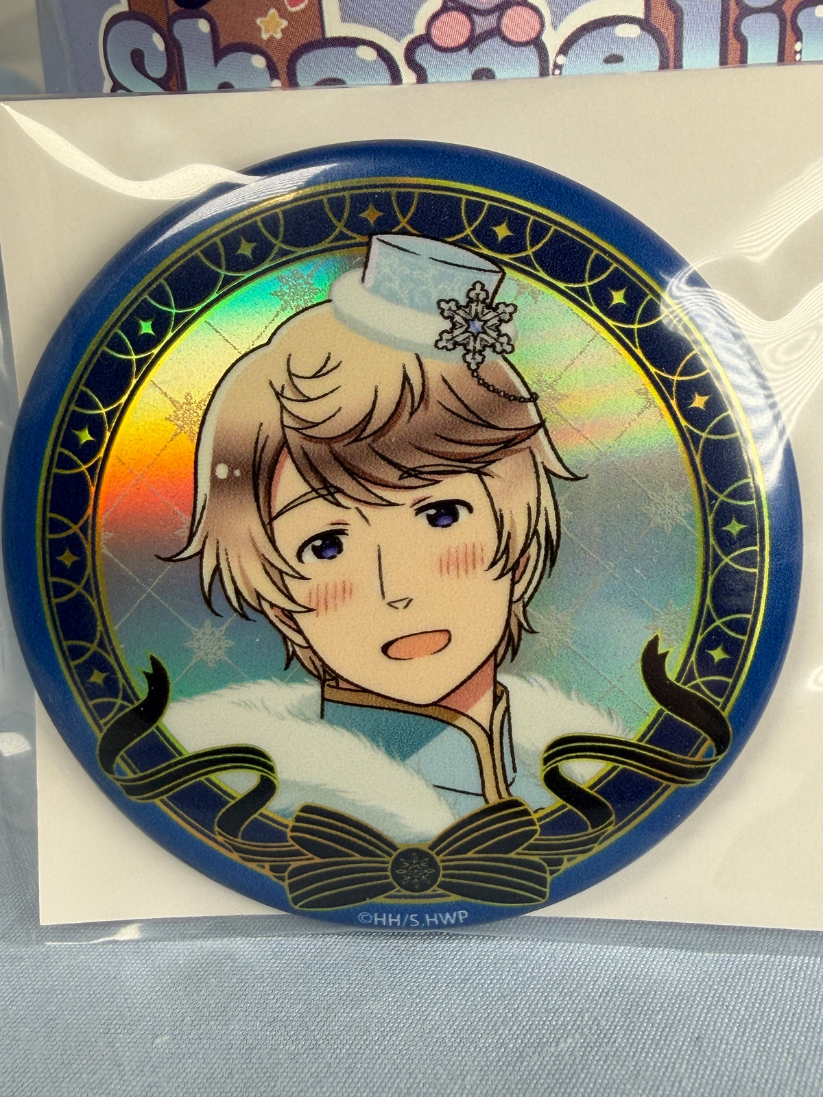 Russia Snow Prince Holographic Badge Pin Hetalia World Stars Amo Café