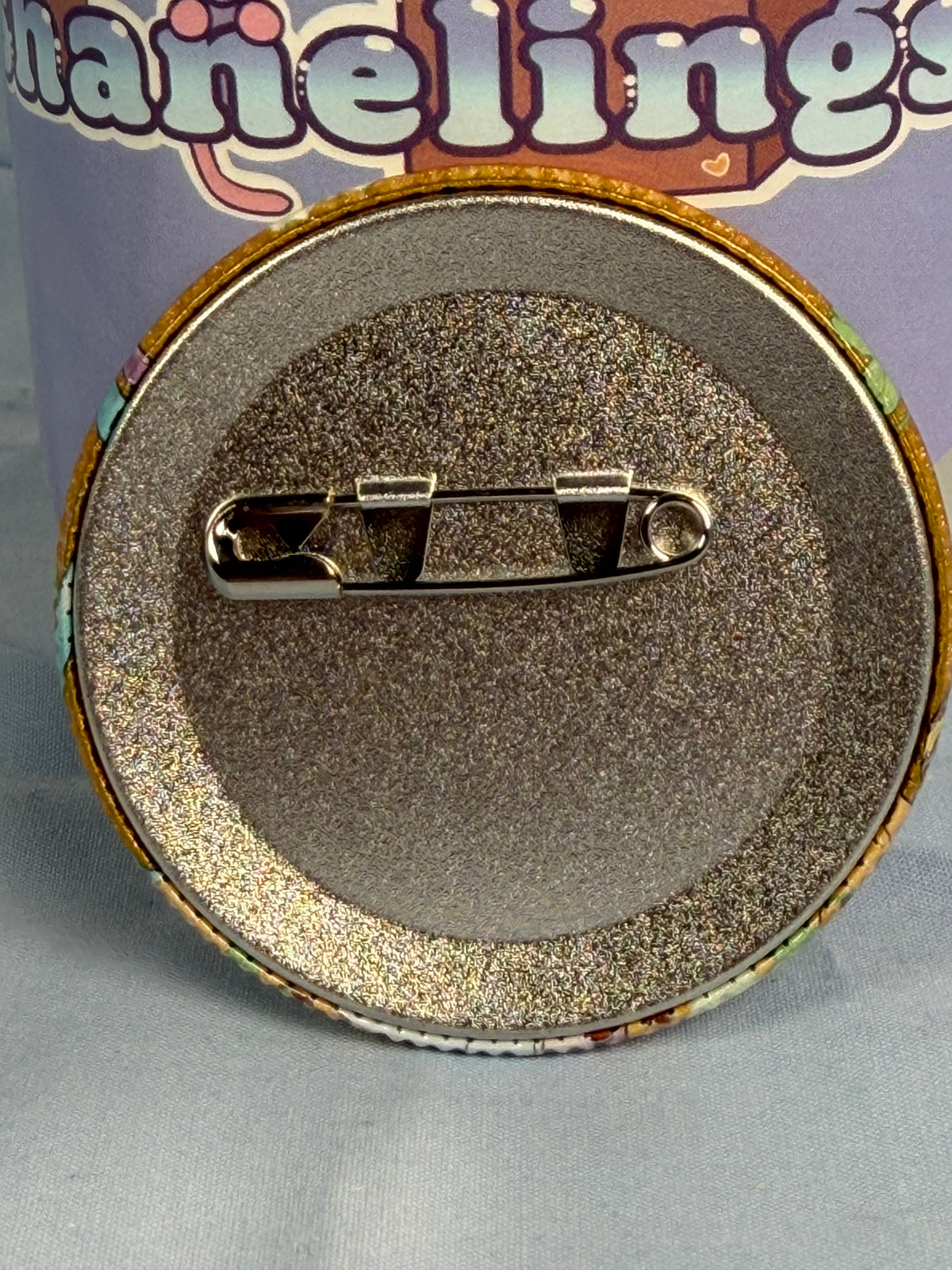 KAngel Rascal Headshot Glitter Can Badge Pin Needy Streamer Overload GiGo