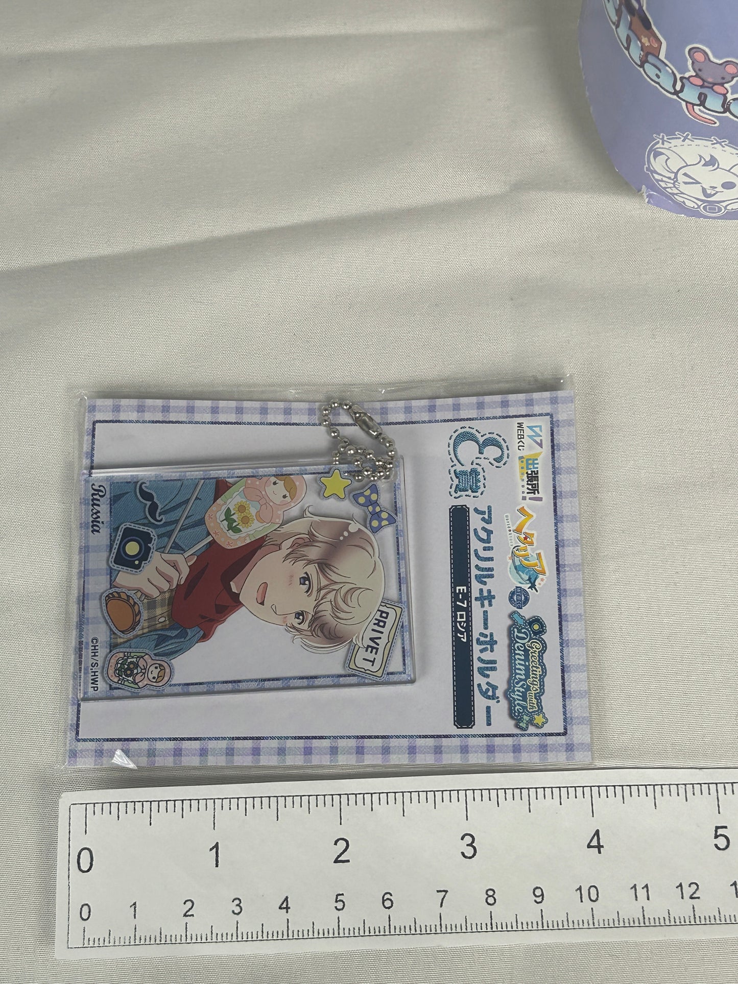 Russia Acrylic Keychain Greetings With Denim Style Hetalia World Stars WEB Lottery