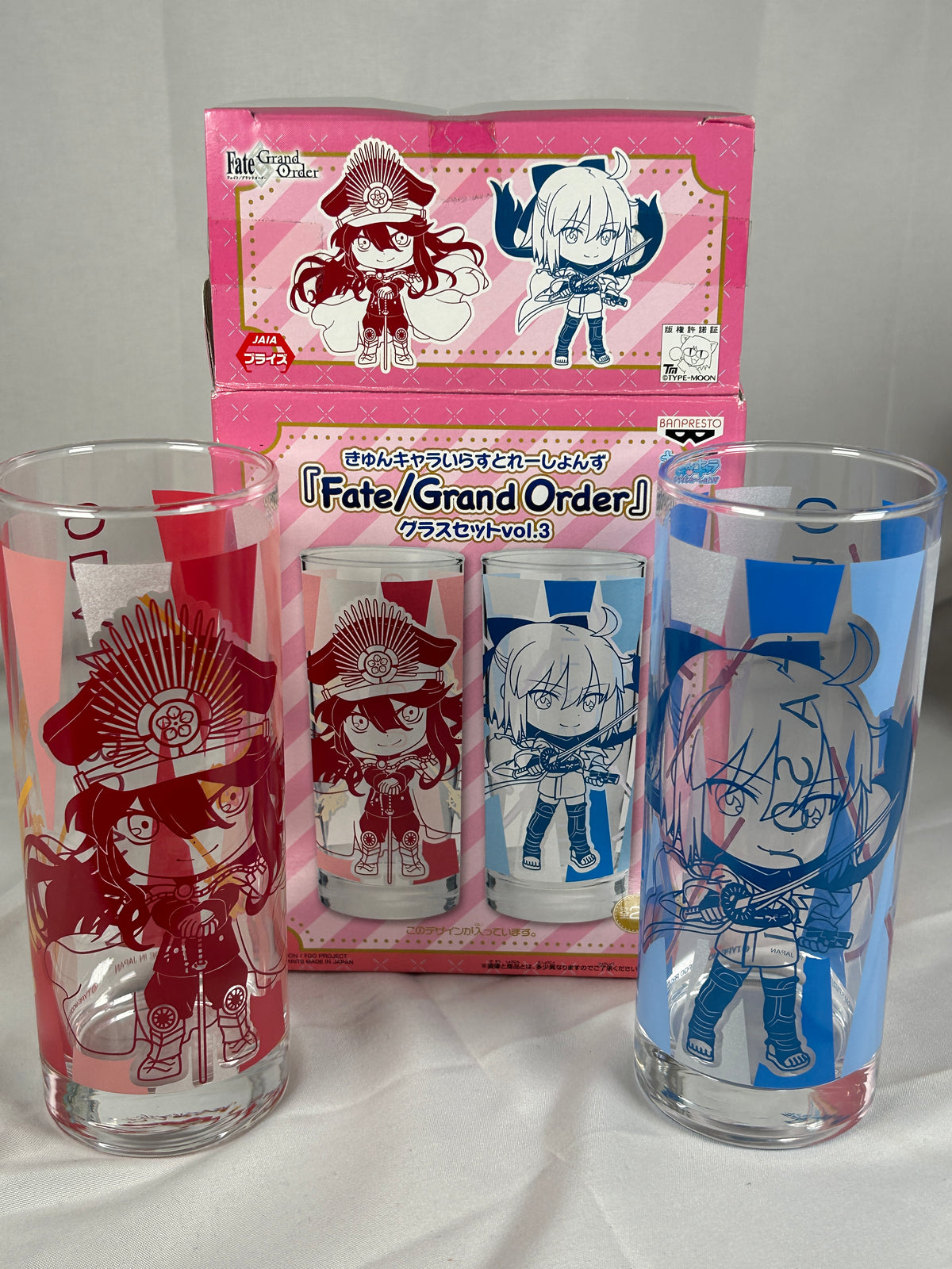Okita Souji Oda Nobunaga Glass Cup Set Vol 3 Kyun Chara Fate Grand Order