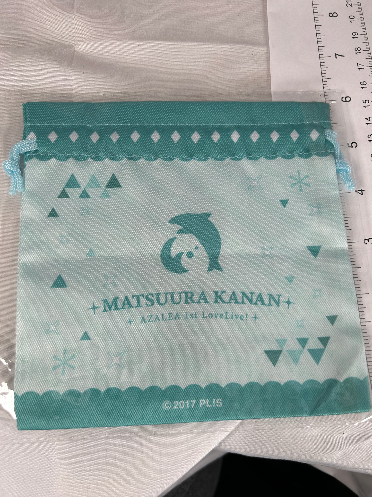Kanan Matsuura Small Draw String Bag Love Live Aqours Blue