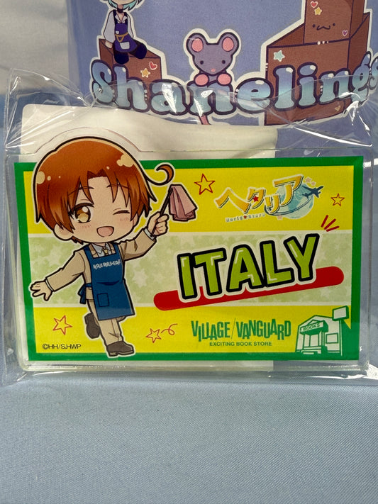 Italy Acrylic Clip Hetalia World Stars x Village Vanguard Collaboration