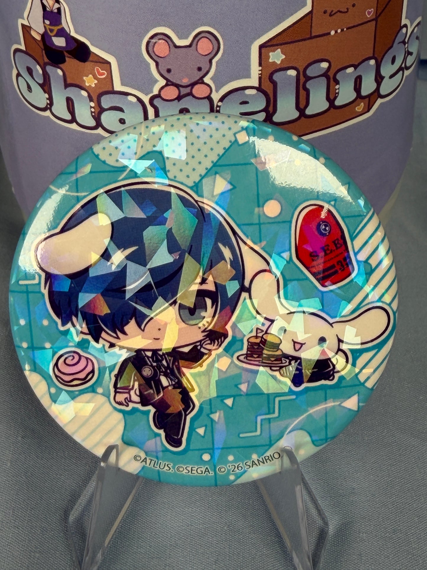 Makoto Yuki Cinnamoroll Can Badge Button Persona 3 Reload x Sanrio