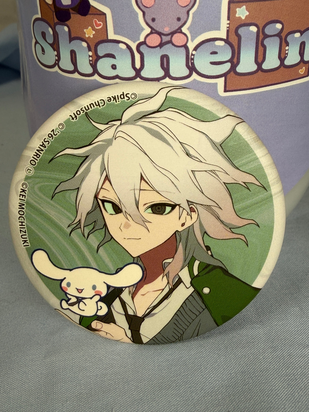 Nagito Komaeda Cinnamoroll Can Badge Pin Danganronpa 2 x Sanrio Vol 2