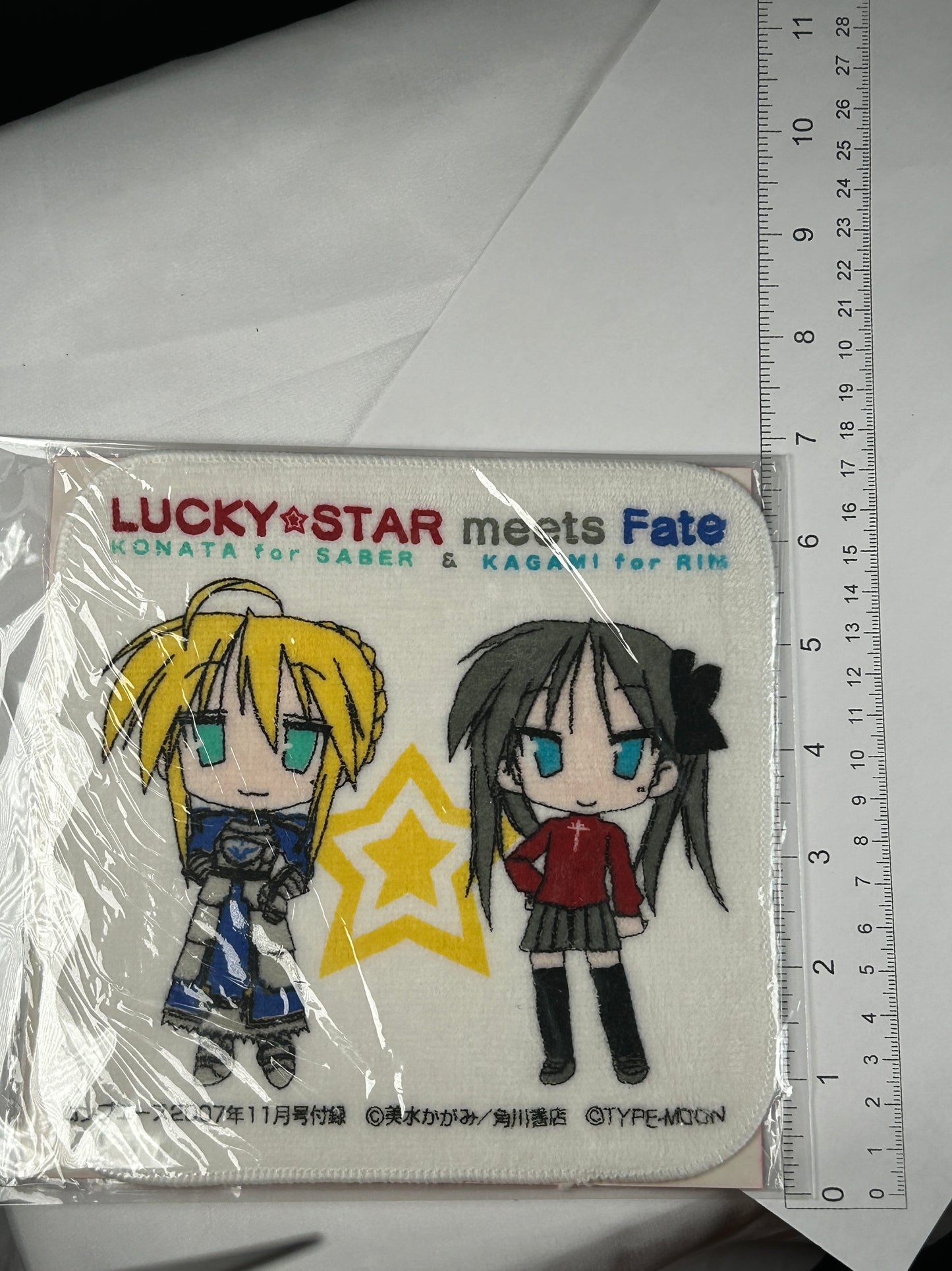 Lucky Star meets Fate Hand Cloth Towel Fate Stay Night Konata Saber Kagami Rin