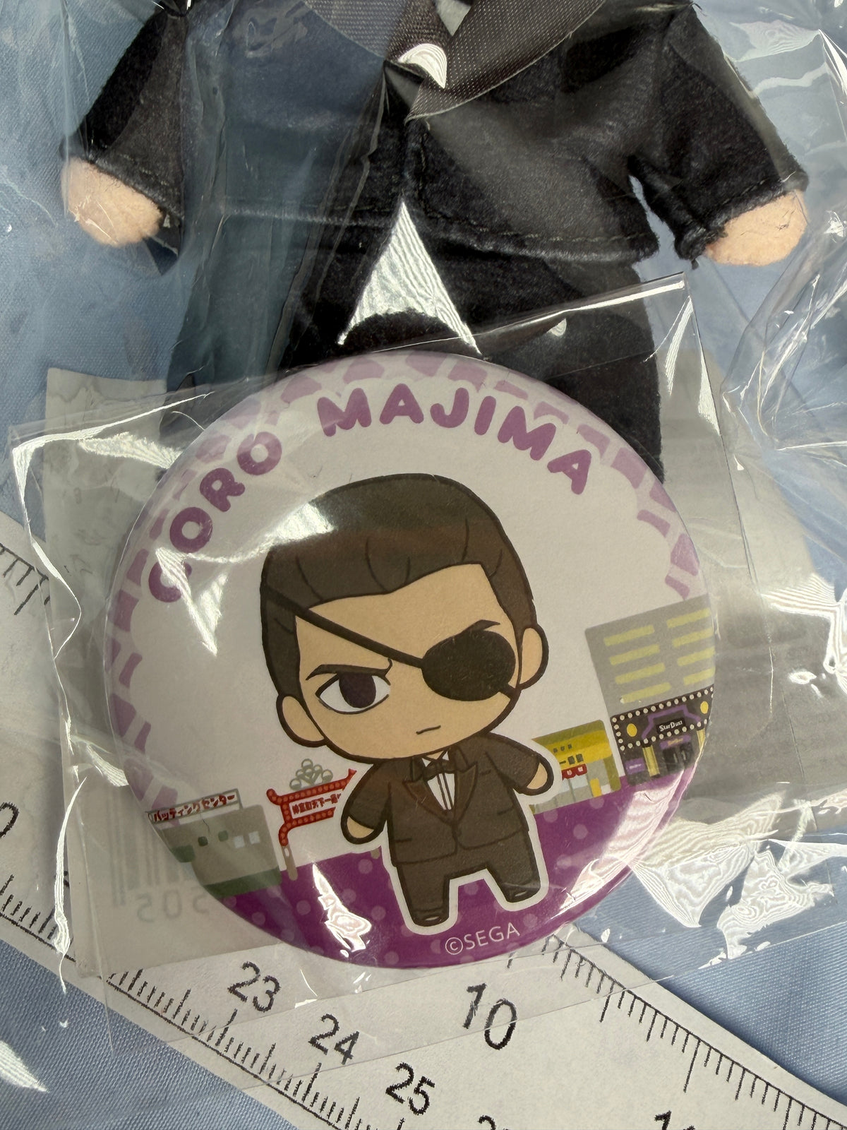 Goro Majima Plushie and Can Badge Yakuza 0 SEGA