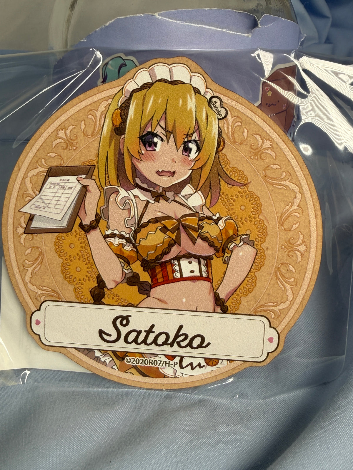 Satoko Hojo Wooden Coaster Higurashi When They Cry Moe Café Lottery Prize E