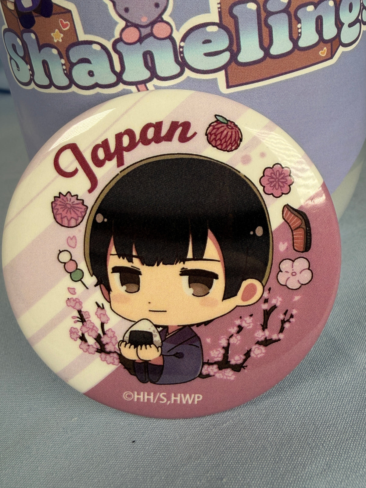 Japan Onigiri Can Badge Pin Hetalia World Stars