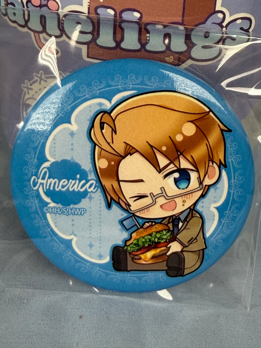 America Gyugyutto Can Badge Pin Hetalia World Stars