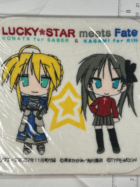 Lucky Star meets Fate Hand Cloth Towel Fate Stay Night Konata Saber Kagami Rin