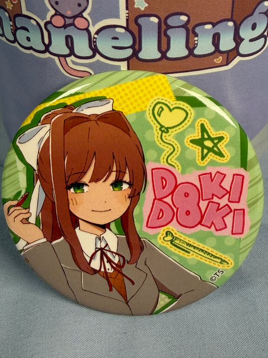 Monika Iyowa Art Badge Pin Doki Doki Literature Club DDLC x Tokyo Tower