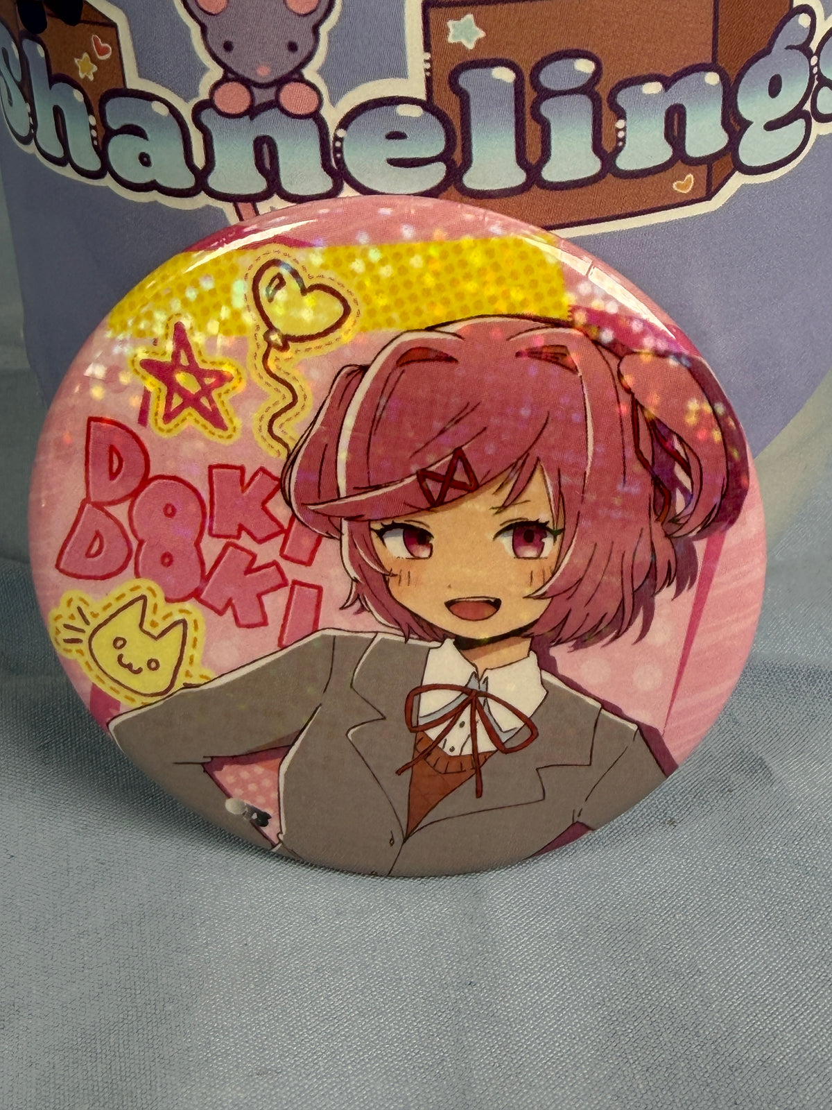 Natsuki Iyowa Art Holo Badge Pin Doki Doki Literature Club DDLC x Tokyo Tower