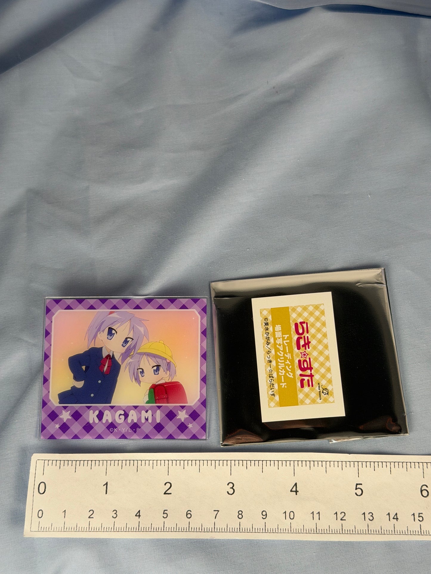Young Kagami Tsukasa Hiiragi Acrylic Art Trading Card Lucky Star Anime Scene