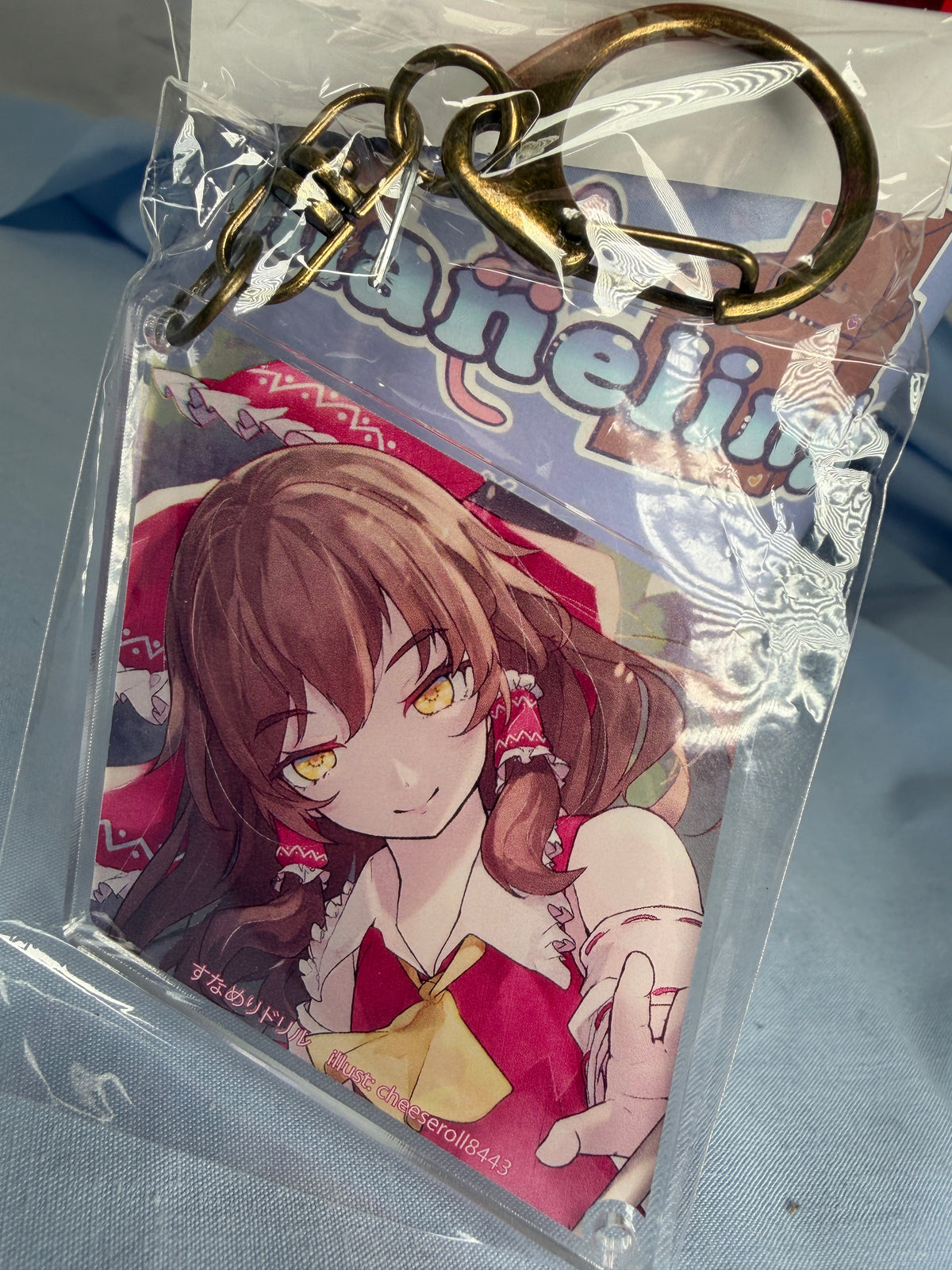 Reimu Hakurei Diamond Acrylic Keychain Touhou Project Cheeseroll Illustration