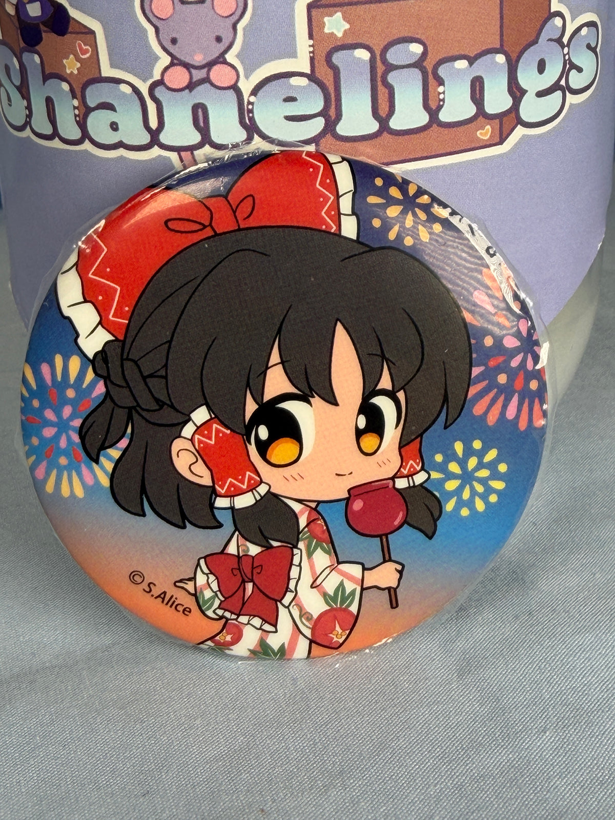 Reimu Hakurei Summer Festival Can Badge Pin Touhou Project LEC