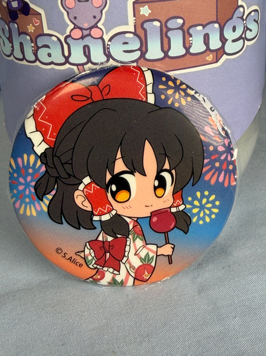 Reimu Hakurei Summer Festival Can Badge Pin Touhou Project LEC