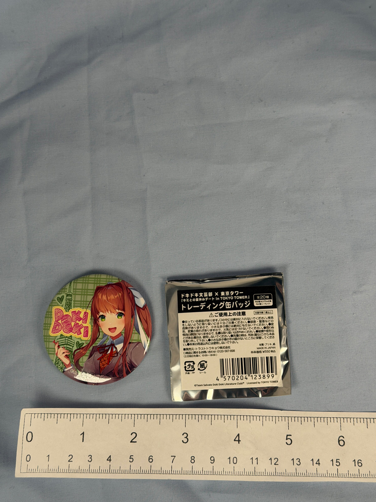 Monika Original Art Badge Pin Doki Doki Literature Club DDLC Tokyo Tower