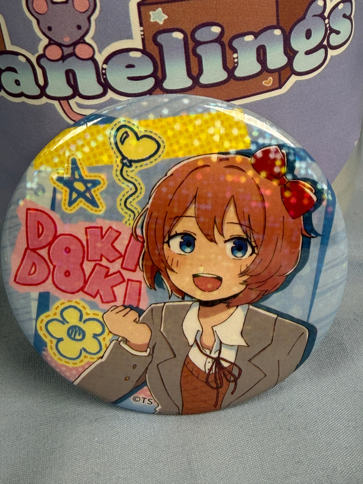 Sayori Iyowa Art Holo Badge Pin Doki Doki Literature Club DDLC x Tokyo Tower