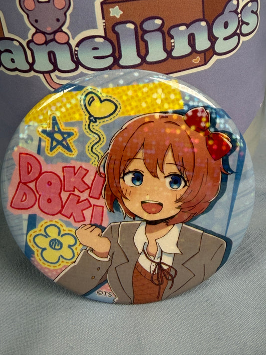 Sayori Iyowa Art Holo Badge Pin Doki Doki Literature Club DDLC x Tokyo Tower