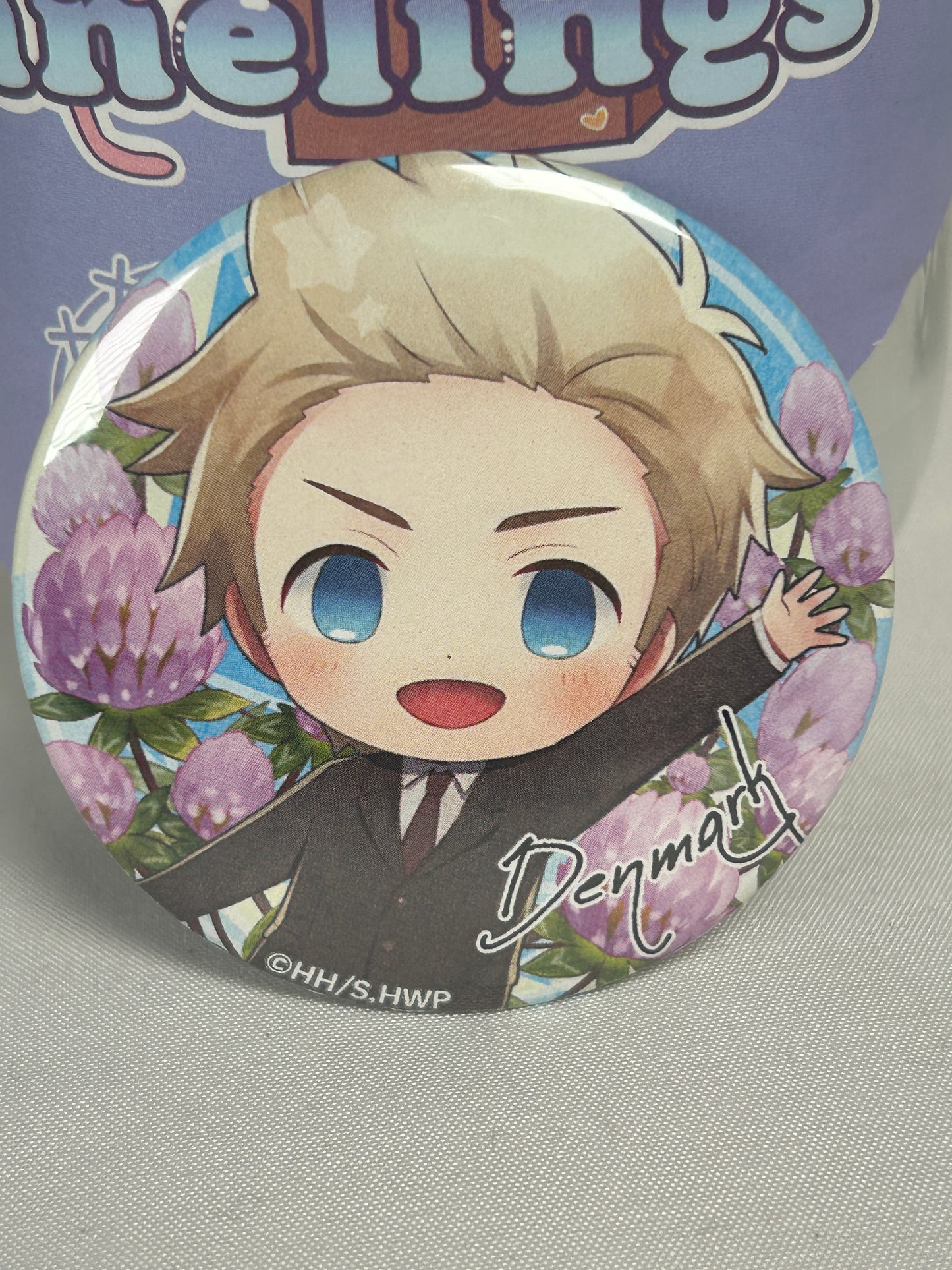 Denmark Chara Flor Can Badge Pin Hetalia World Stars Vol 3