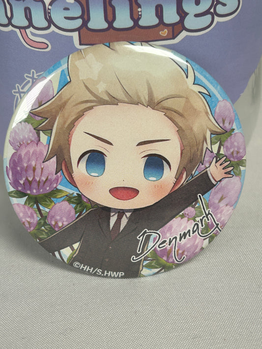 Denmark Chara Flor Can Badge Pin Hetalia World Stars Vol 3