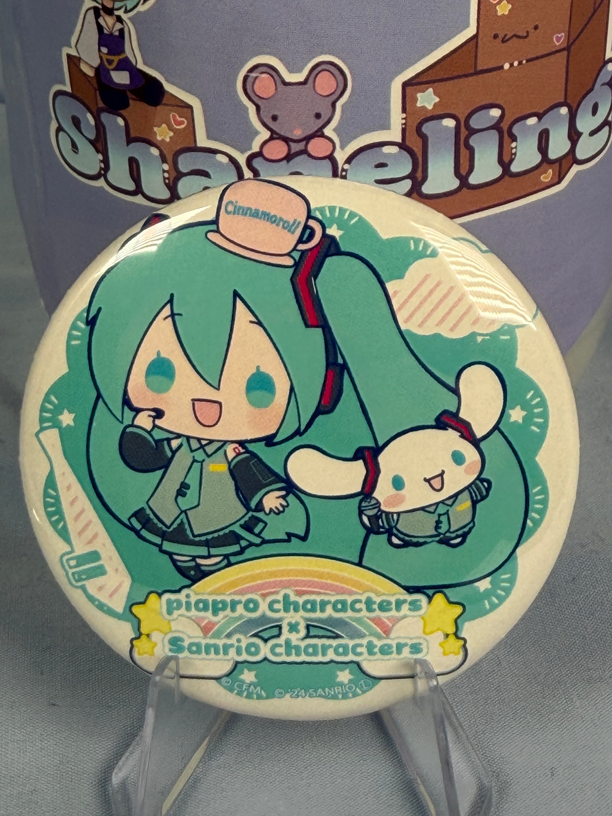 Hatsune Miku Cinnamoroll Can Badge Vocaloid x Sanrio Characters EEO Store