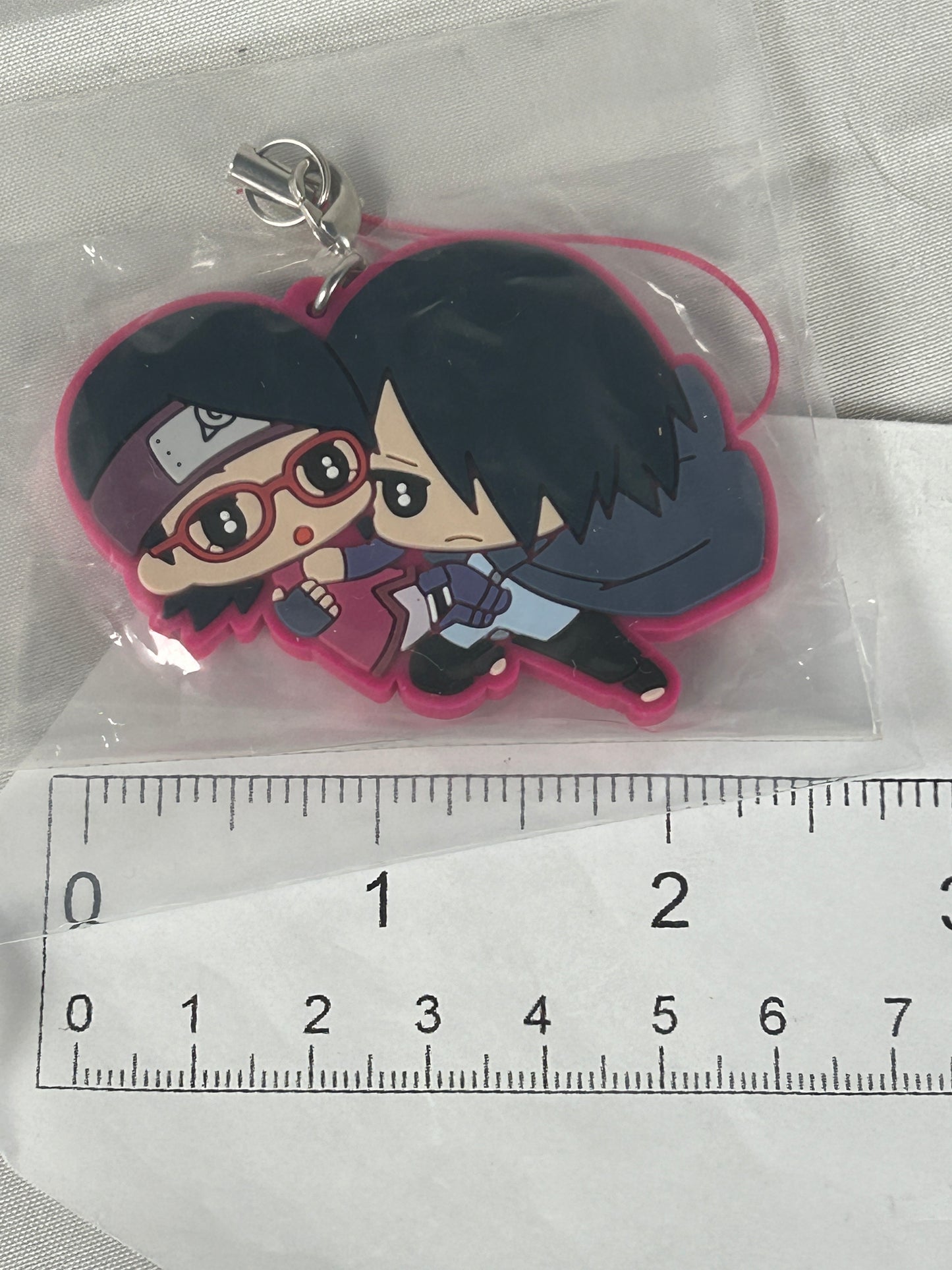 Sarada Sasuke Rubber Keychain Charm Naruto Next Generations Ichiban Kuji G Prize