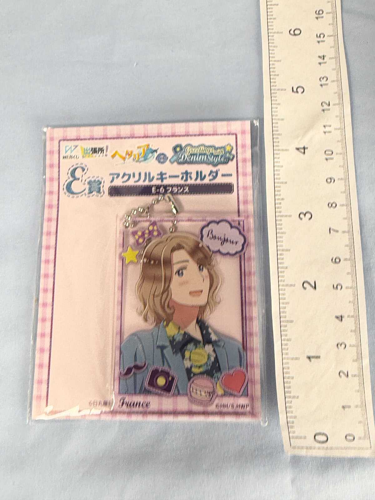 France Denim Style Acrylic Keychain Hetalia World Stars Web Lottery E Prize