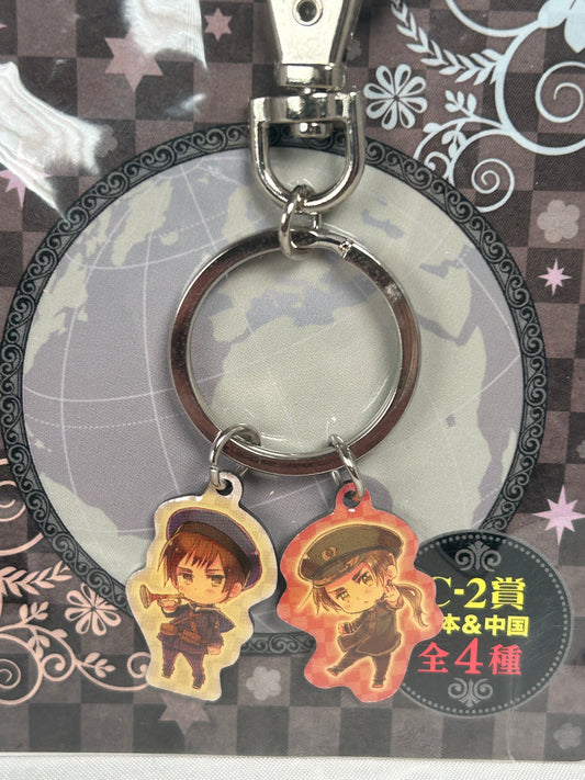 Japan China Metal Keychain Hetalia Axis Powers Animate Lottery 2011
