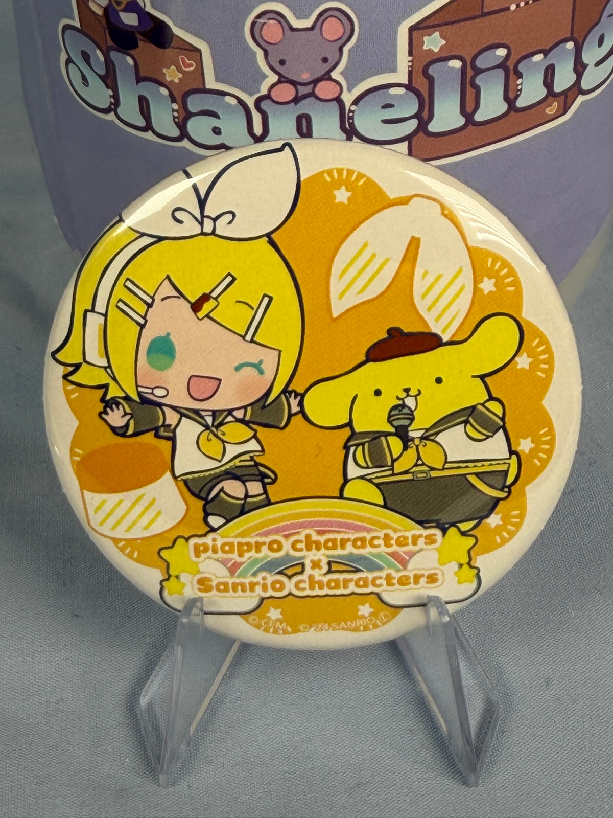 Kagamine Rin Pompompurin Can Badge Vocaloid x Sanrio Characters EEO Store