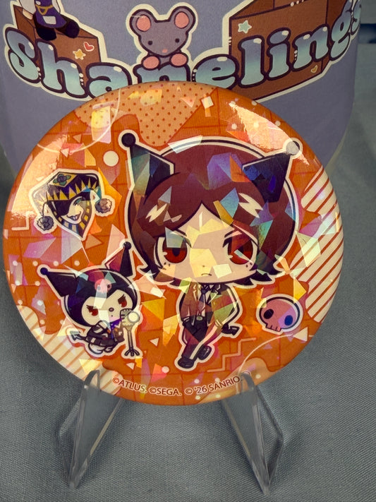 Tatsuya Suou Kuromi Can Badge Button Persona 2 x Sanrio 30th Anniversary