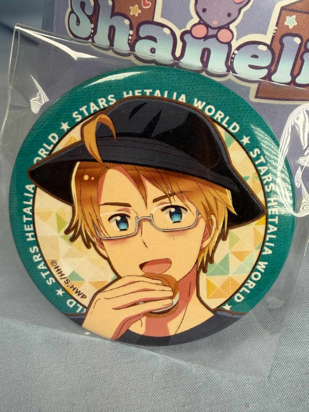 America Karaoke no Tetsujin Can Badge Pin Hetalia World Stars Karatez