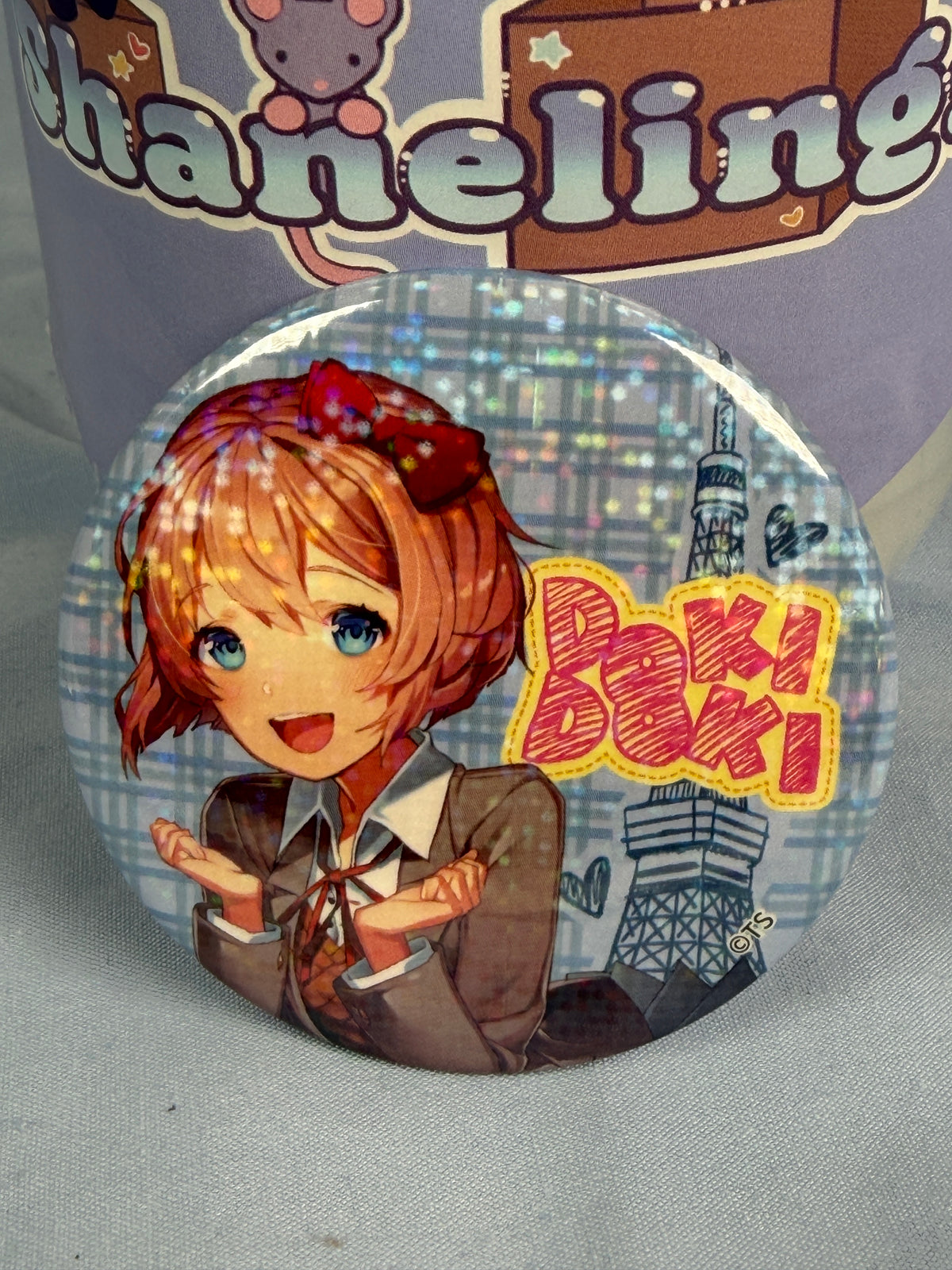 Sayori Original Art Holo Badge Pin Doki Doki Literature Club DDLC Tokyo Tower