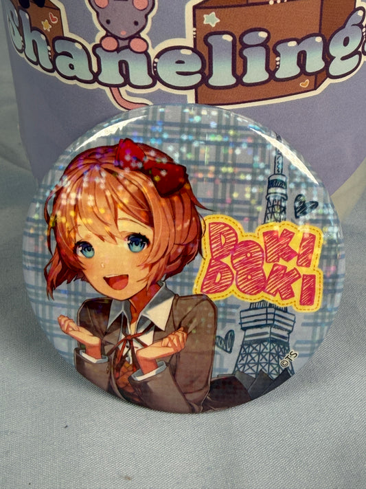 Sayori Original Art Holo Badge Pin Doki Doki Literature Club DDLC Tokyo Tower