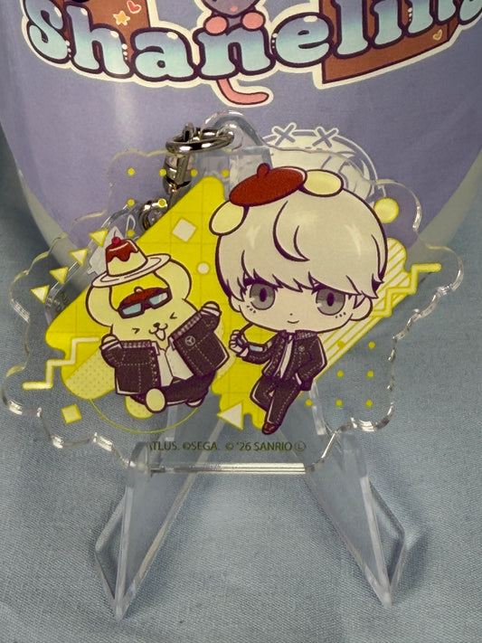 Yu Narukami Pompompurin Acrylic Keychain Persona 4 Golden x Sanrio