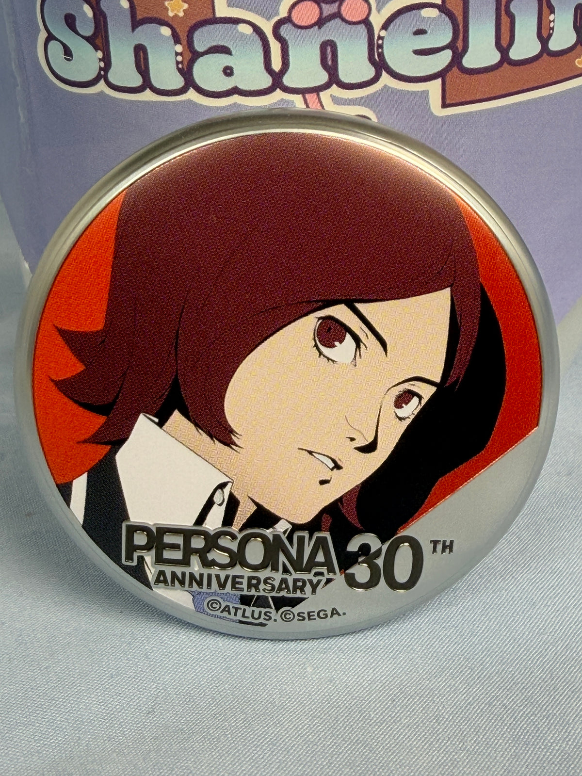 Tatsuya Suou Silver Can Badge Pin Persona 2 30th Anniversary Animate Popup
