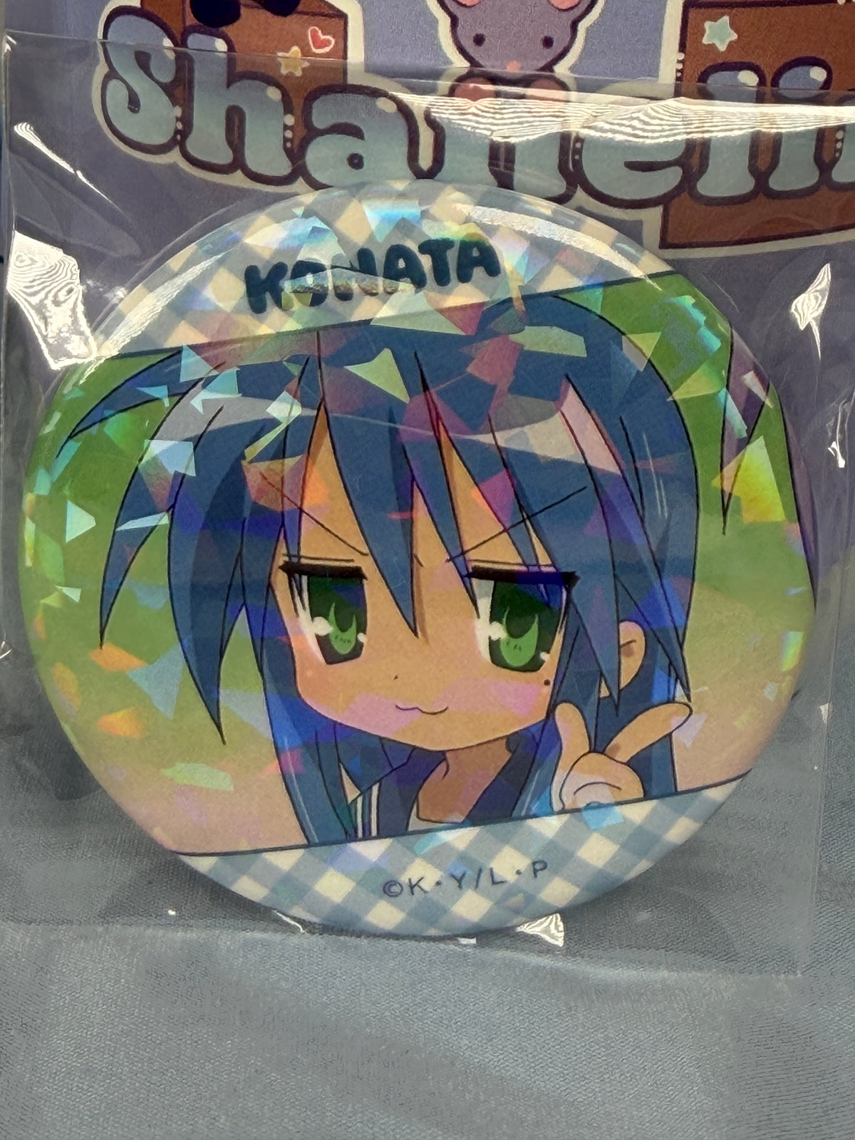 Konata Izumi Pointing Hologram Badge Pin Lucky Star Anime Scene