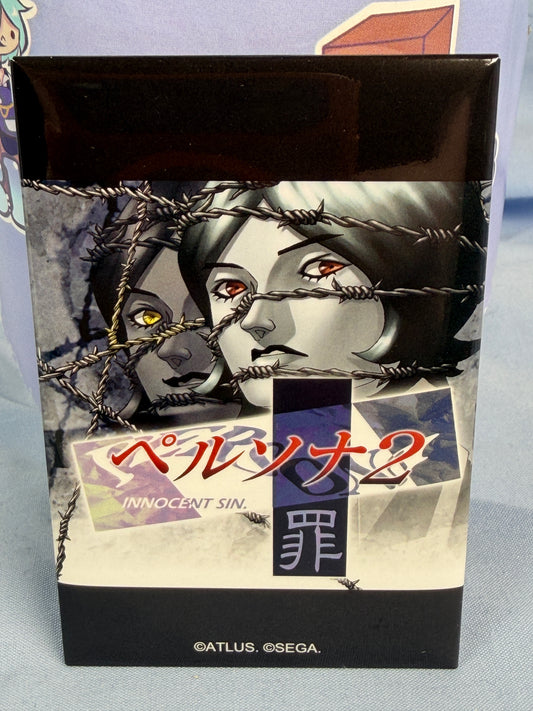 Persona 2 Innocent Sin PS1 Boxart Square Can Badge Persona 30th Anniversary