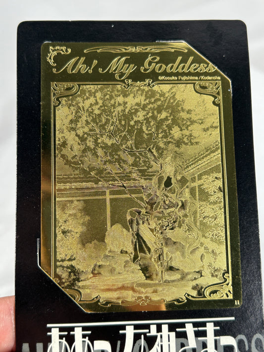 Ah My Goddess Gold Metal Plated Card