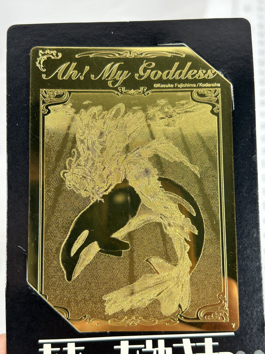 Ah My Goddess Gold Metal Plated Card Mermaid Belldandy