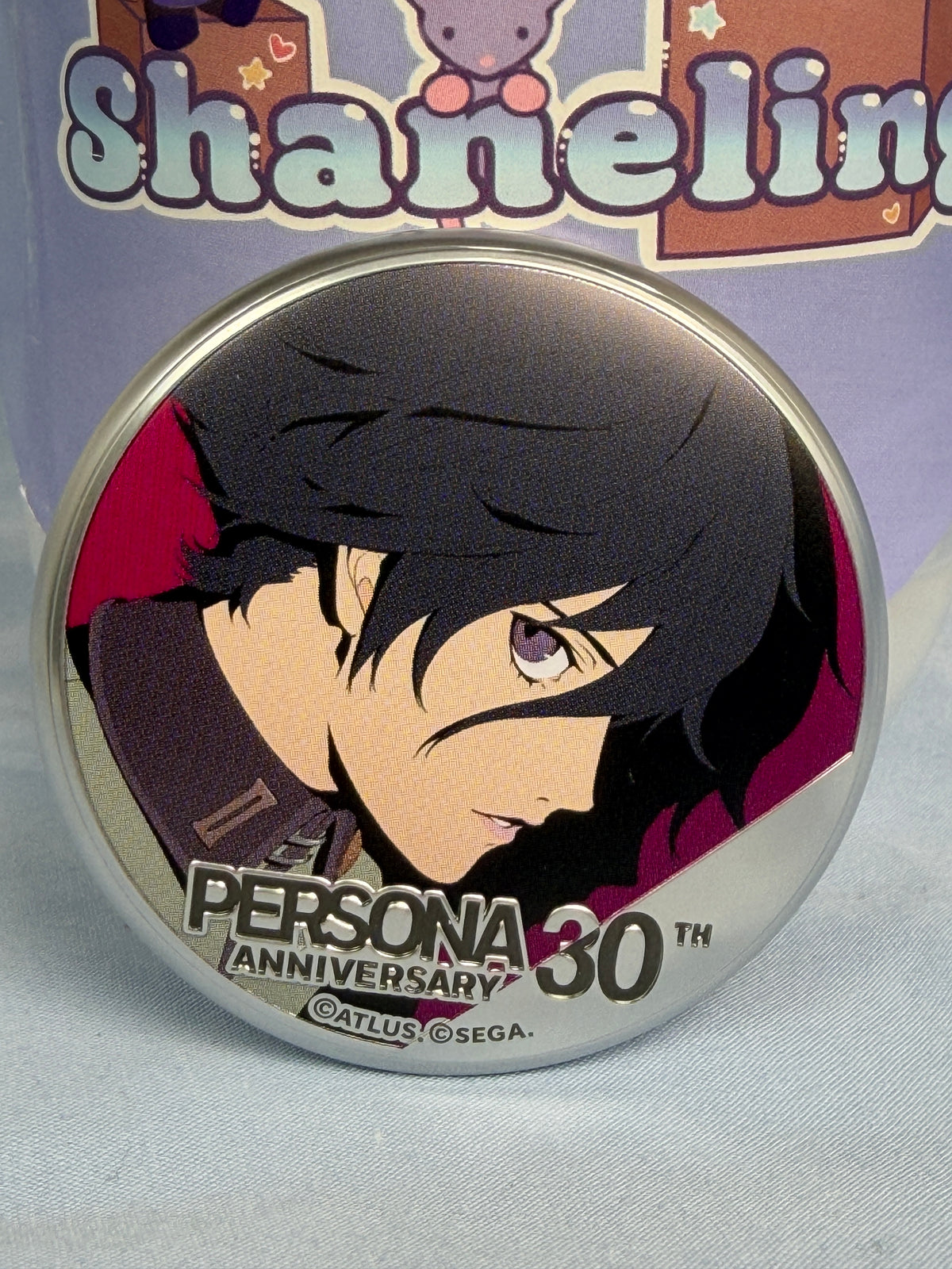 Naoya Toudou Silver Can Badge Pin Persona 1 30th Anniversary Animate Popup