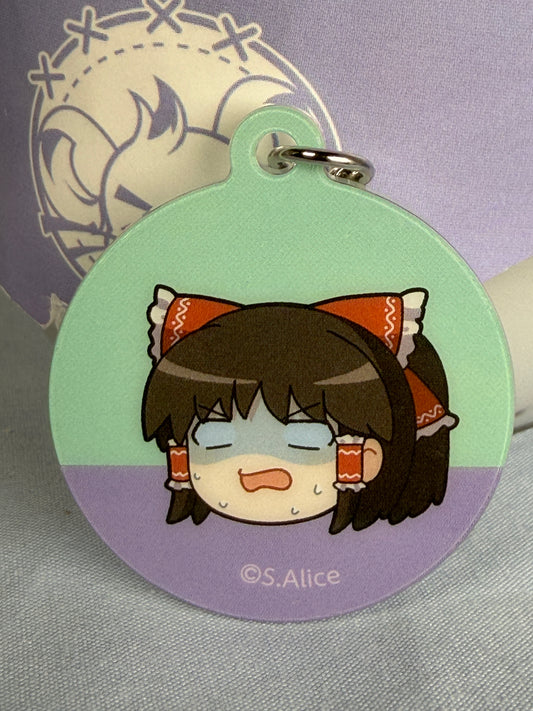 Reimu Hakurei Anxious Take it Easy! Acrylic Charm Keychain Touhou Project