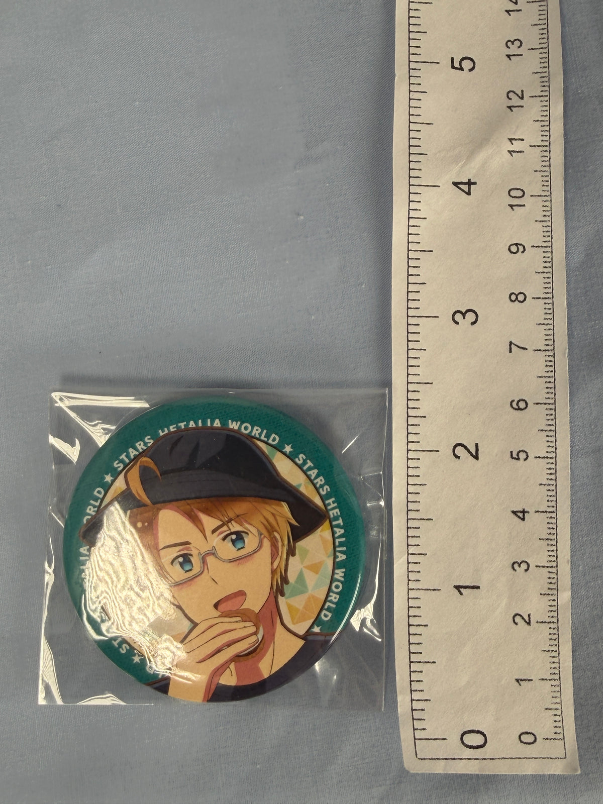 America Karaoke no Tetsujin Can Badge Pin Hetalia World Stars Karatez