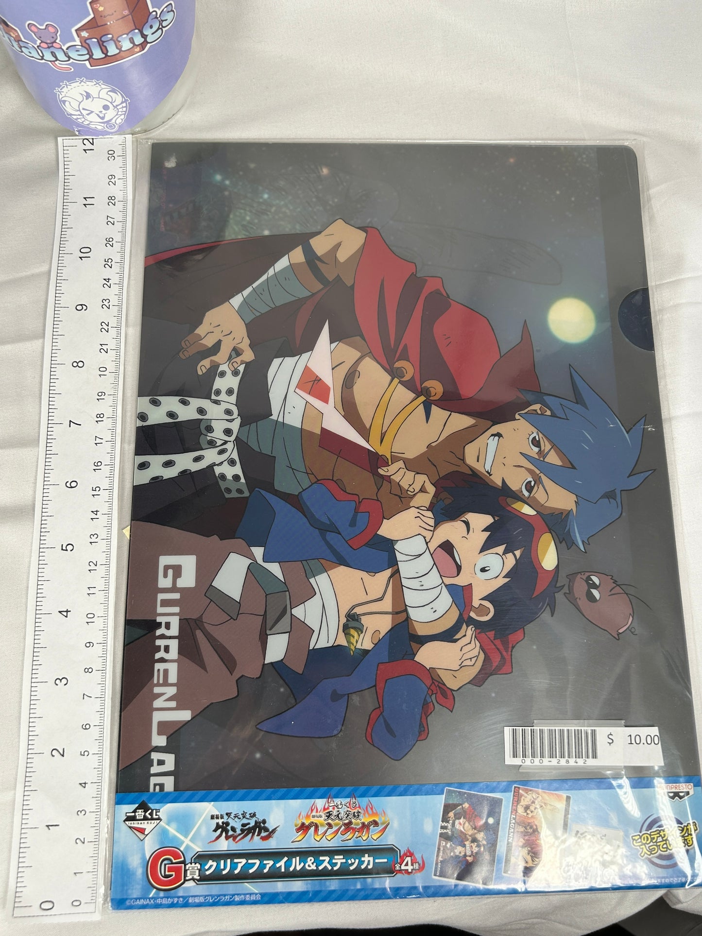 Simon Kamina Clear File Set and Sticker Gurren Lagann Ichiban Kuji G Prize 2013
