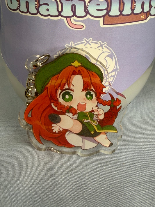 Hong Meiling Acrylic Keychain Touhou Project Ringoen Illustration