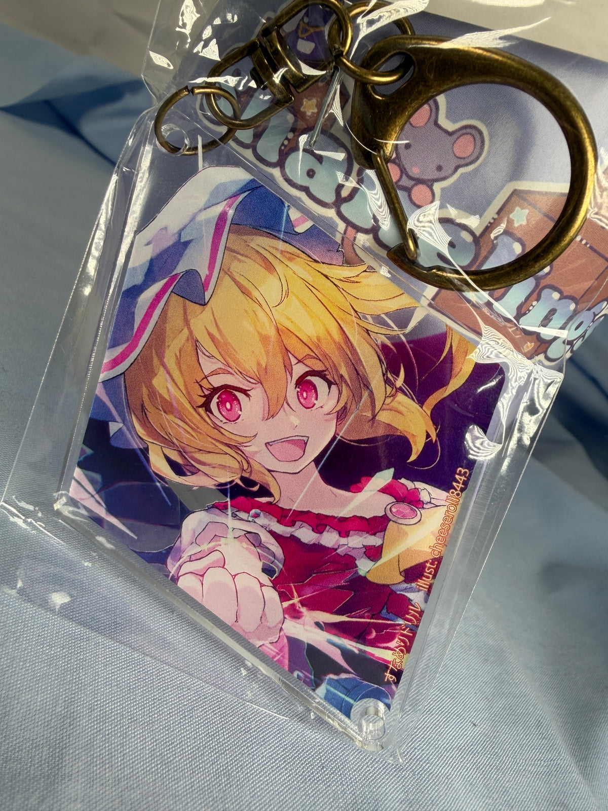 Flandre Scarlet Diamond Acrylic Keychain Touhou Project Cheeseroll Illustration