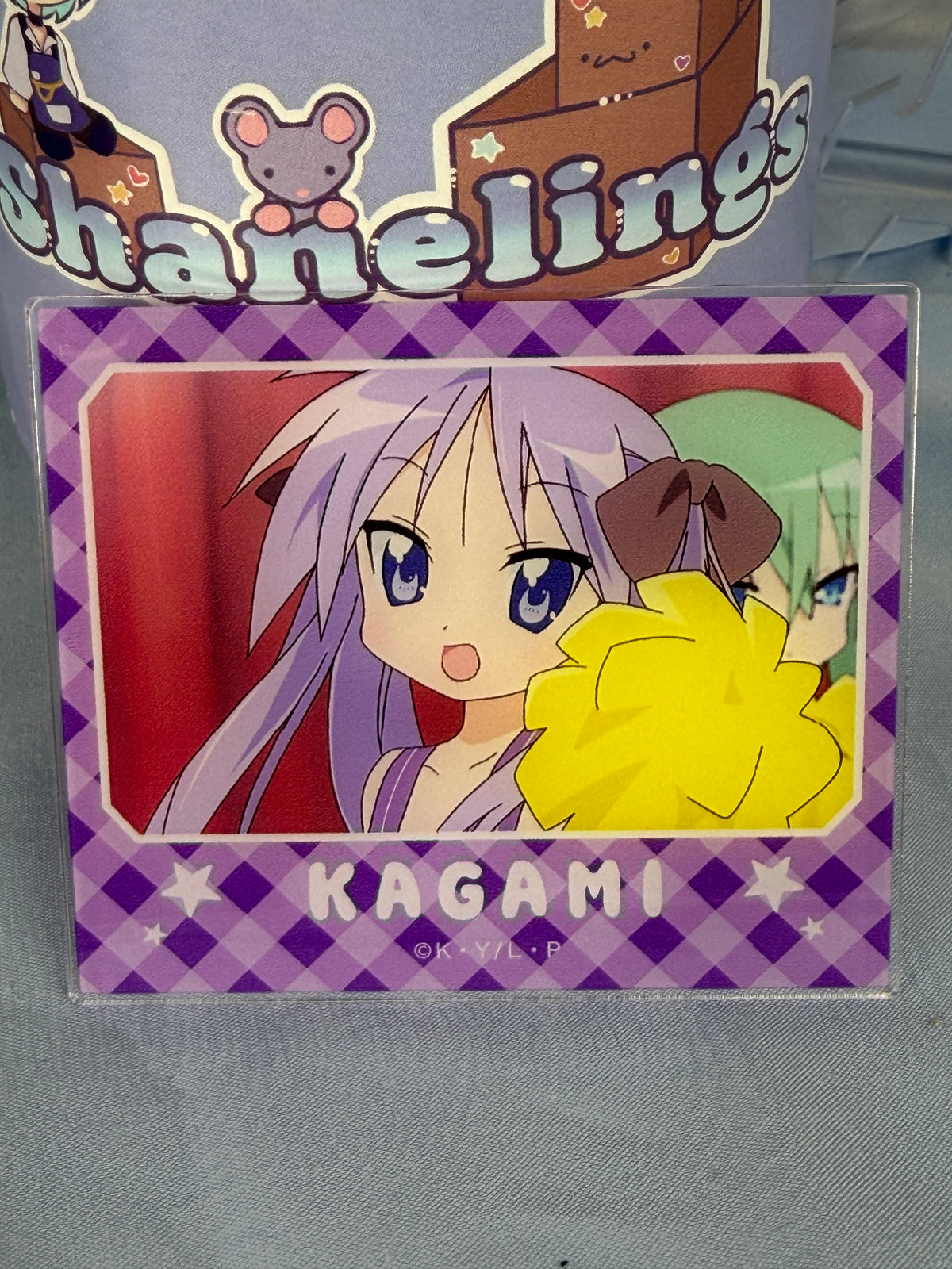 Kagami Hiiragi Cheerleader Acrylic Art Trading Card Lucky Star Anime Scene