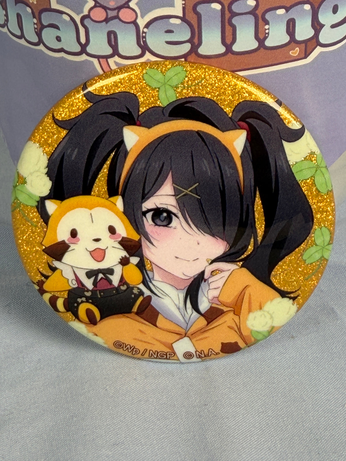 Ame-chan Rascal Headshot Glitter Can Badge Pin Needy Streamer Overload GiGo